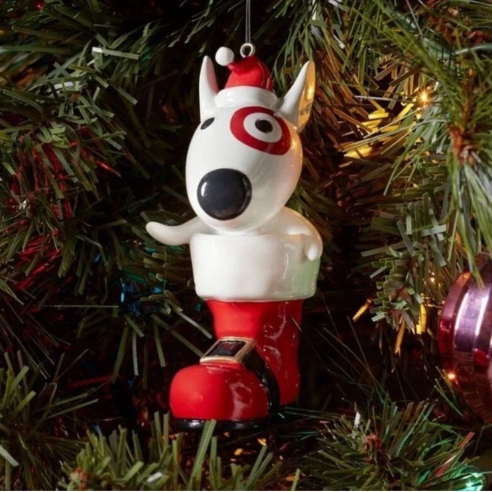 New! Target Wondershop 2024 Bullseye Dog in Santa Boot Ornament, Collectible